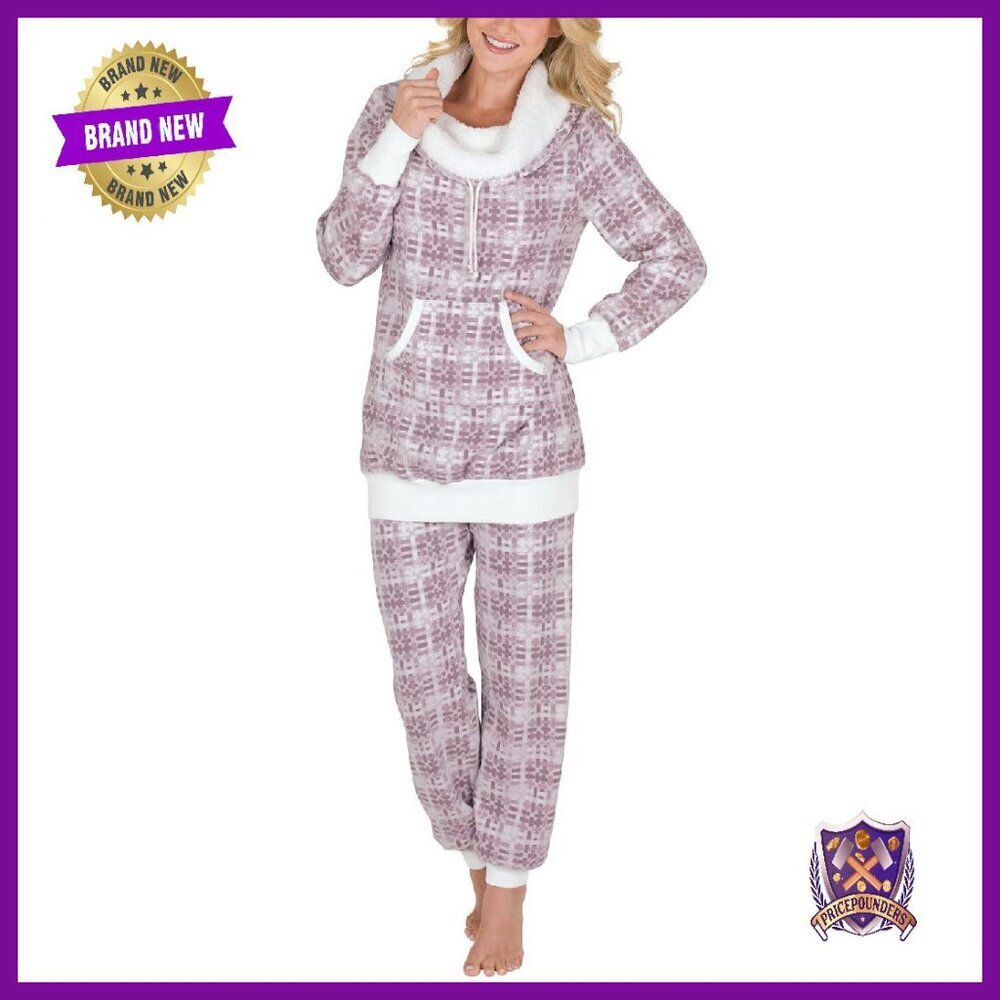 Cozy Flannel Pajama Set with Hoodie, Oversized Fit, 100% Cotton